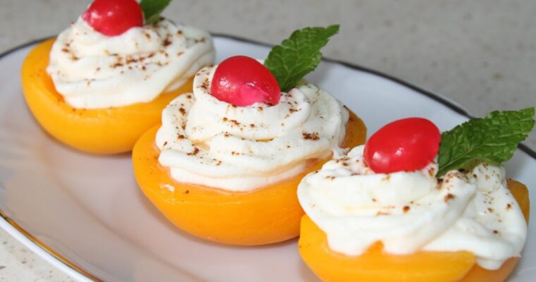 Melocotones Rellenos de Queso con monsieur cuisine