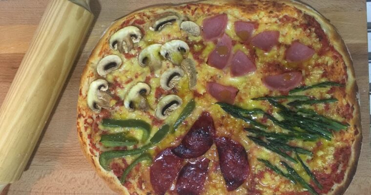 Pizza con Anchoas y Berenjena con monsieur cuisine