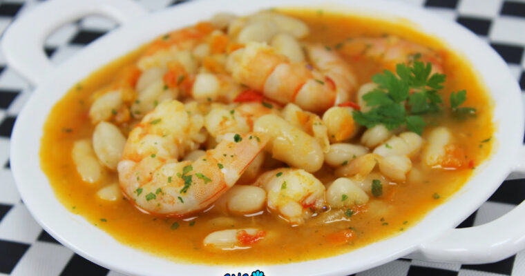 Alubias con langostinos con olla GM