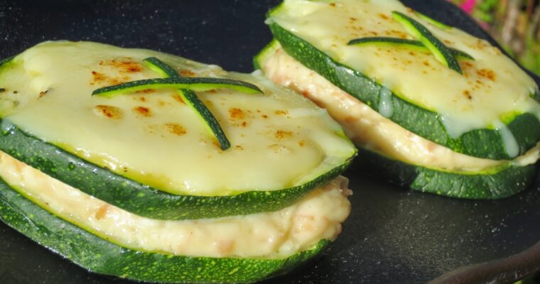 Calabacín con piñones y queso con olla GM