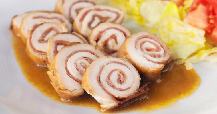 Rollitos de Pechuga rellenos en Salsa con monsieur cuisine