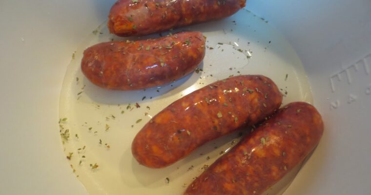 Chorizos escaldados con olla GM
