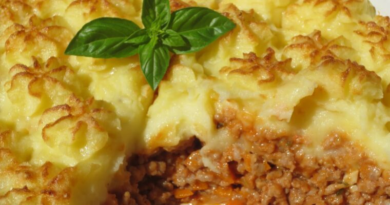 Pastel de patata y carne con olla GM