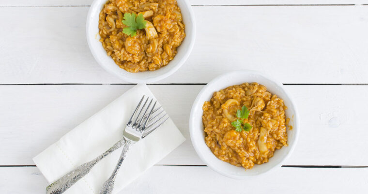 Delicioso y sofisticado: Descubre la receta de arroz meloso al ron con calabacín