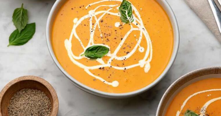 Delicious and Healthy: Thermomix Recipe for Creamy Vegetable Soup with Tomato Spirals