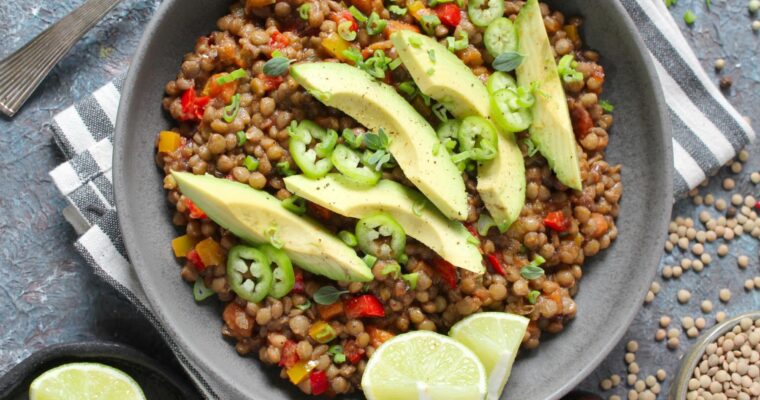 Deliciosa receta de lentejas con arroz y aguacate para niños con Thermomix