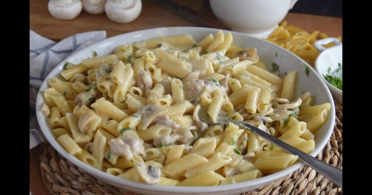 Deliciosos espaguetis integrales con champiñones portobello y salsa de trufa hechos en Thermomix