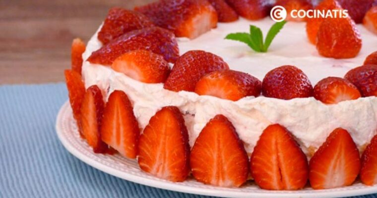 Delicioso postre: Receta de Tarta de nata y fresas con Thermomix