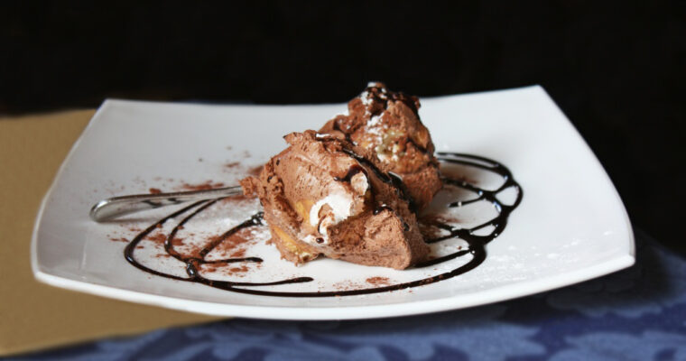 Monsieur Cuisine’s Decadent Profiteroles de Crema drenched in Heavenly Hot Chocolate