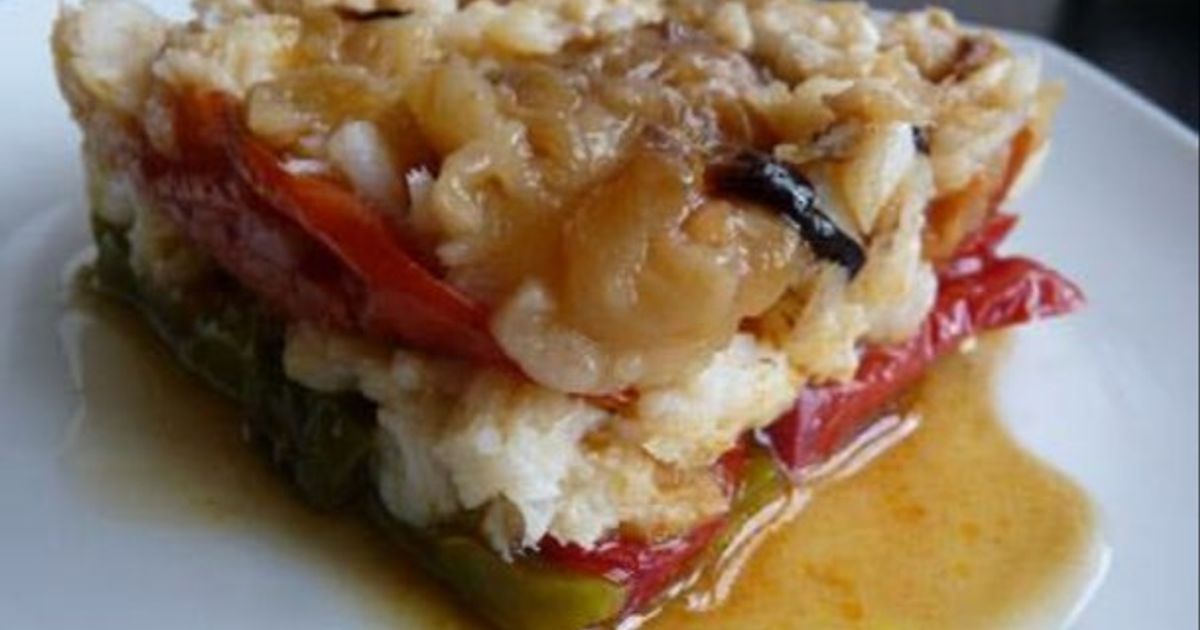receta de Migas de bacalao confitado sobre mousse de berenjena ahumada con thermomix