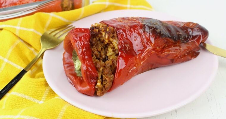 receta de Pimientos rojos rellenos de carne estilo Mexicano con thermomix