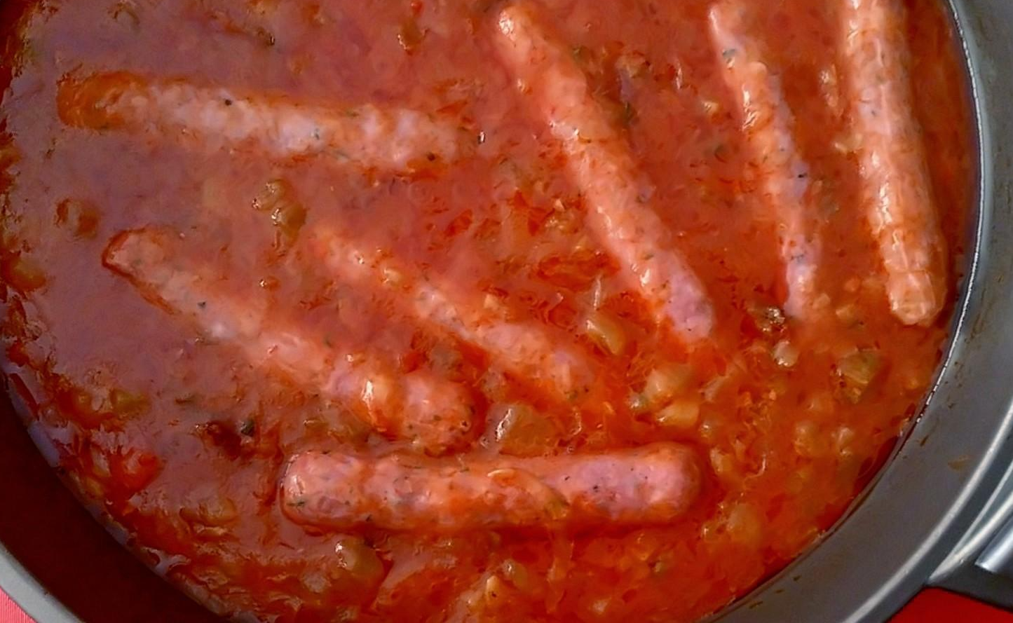 receta de Pulpo salchicha con salsa de tomate con thermomix
