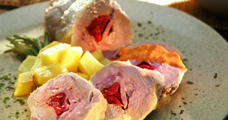 receta de Solomillo relleno con salsa de piquillos con thermomix