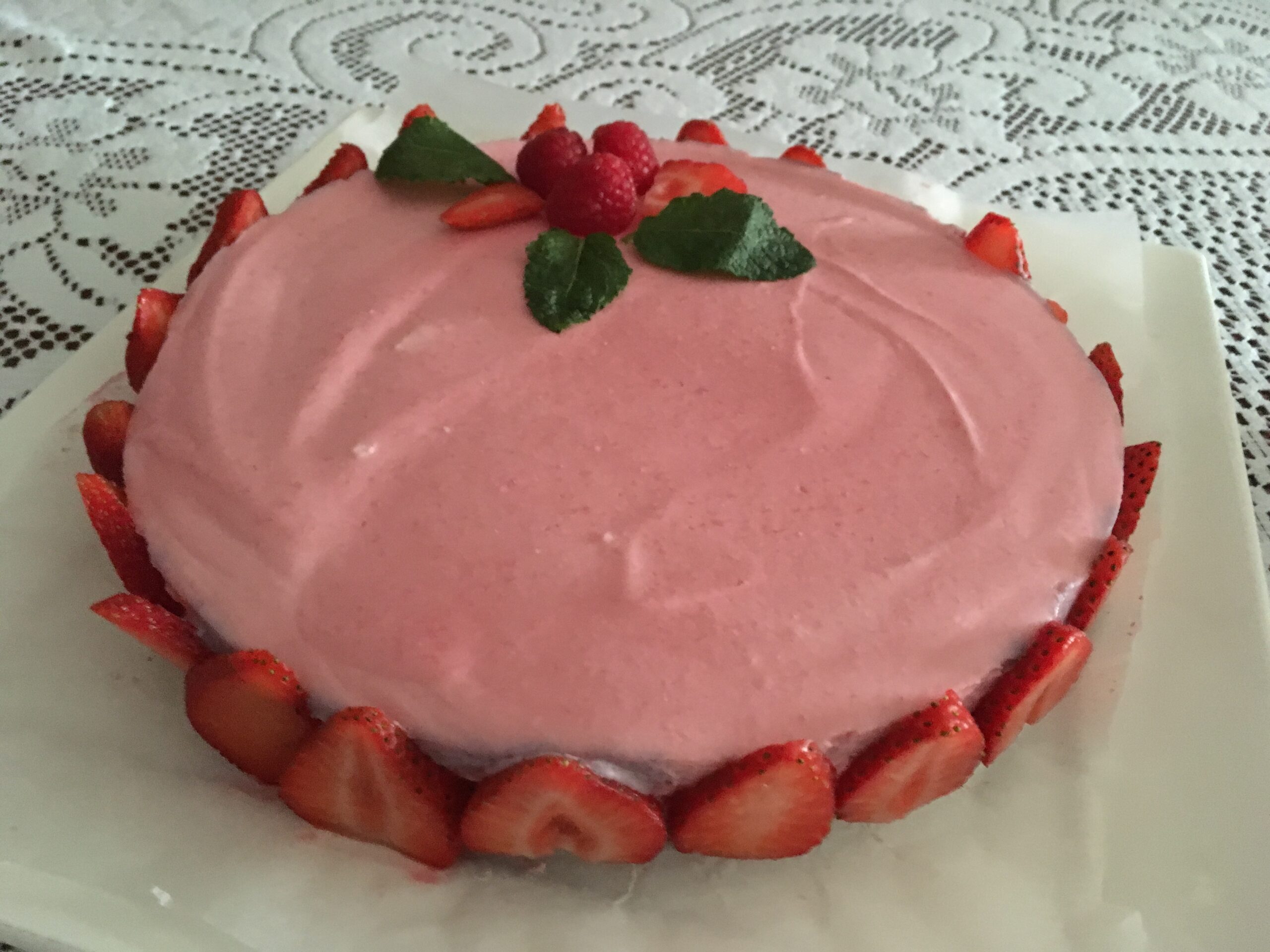 receta de Tarta especial con frambuesas con thermomix