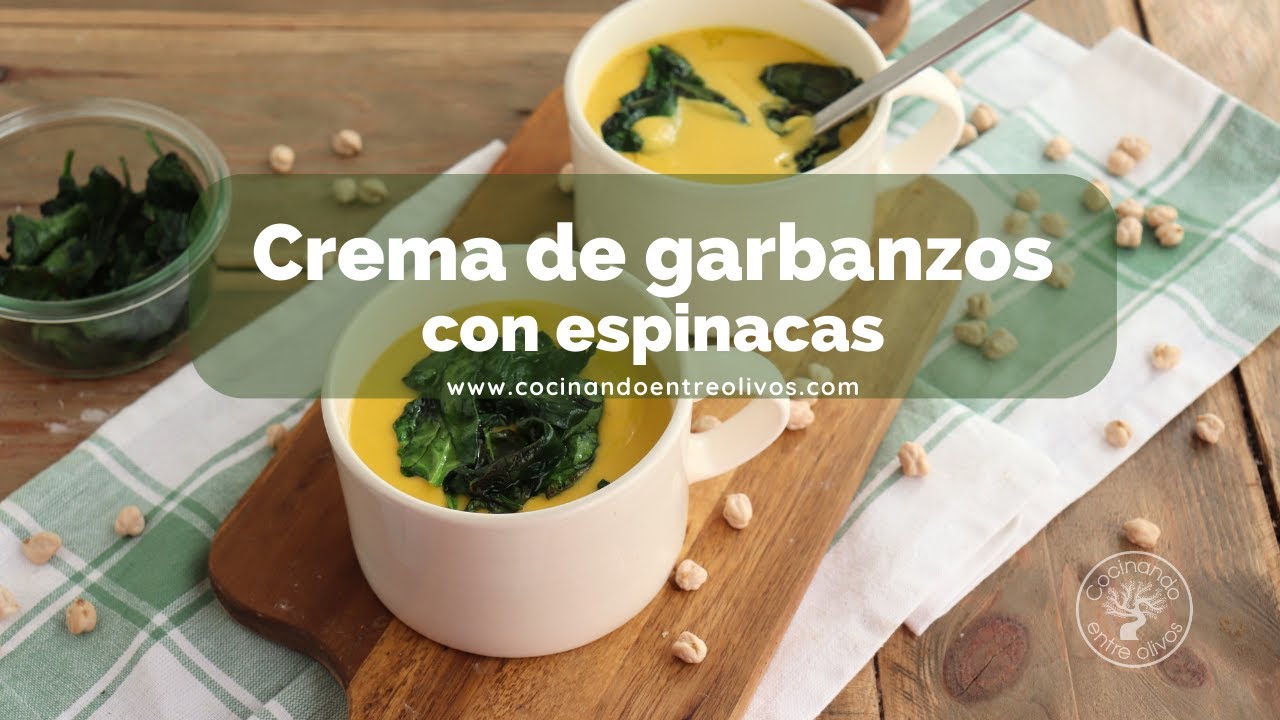 receta de Vasitos de crema de garbanzos con bacalao y espinacas con thermomix