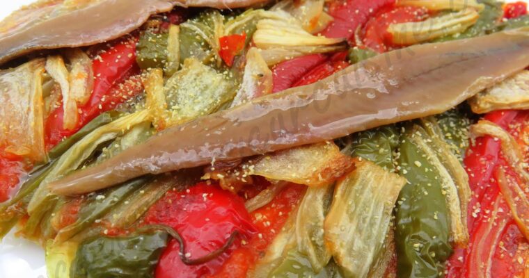 Delight your taste buds with Coca de Escalivada con Anchoas made with monsieur cuisine