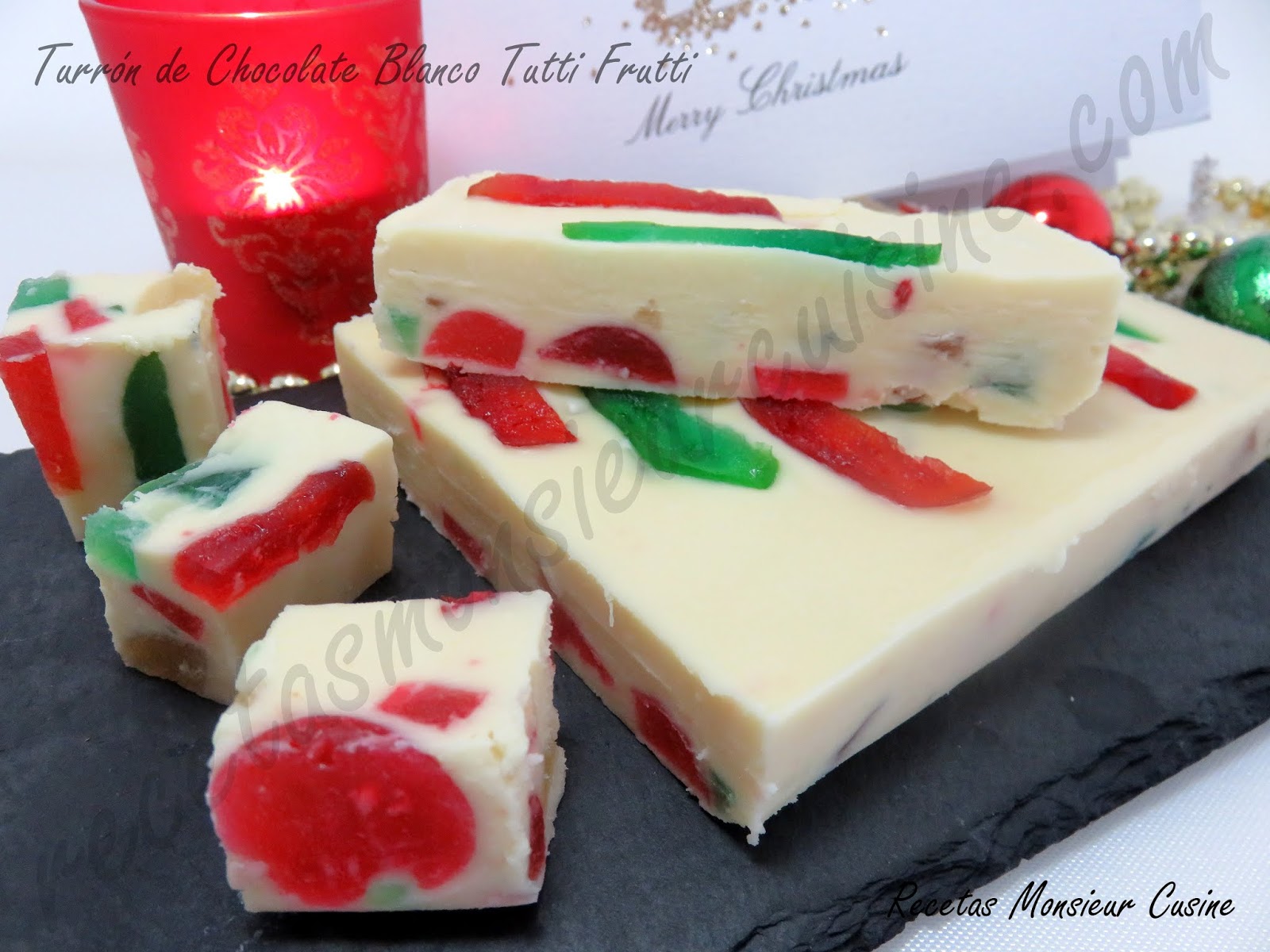 Taste the Fusion of Flavors: Turrón de Chocolate Blanco Tutti Frutti con monsieur cuisine