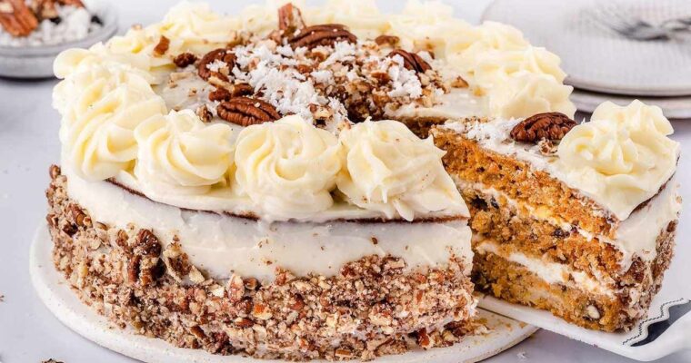 Indulge in a delicious and moist Carrot and Coconut Cake made with Monsieur Cuisine